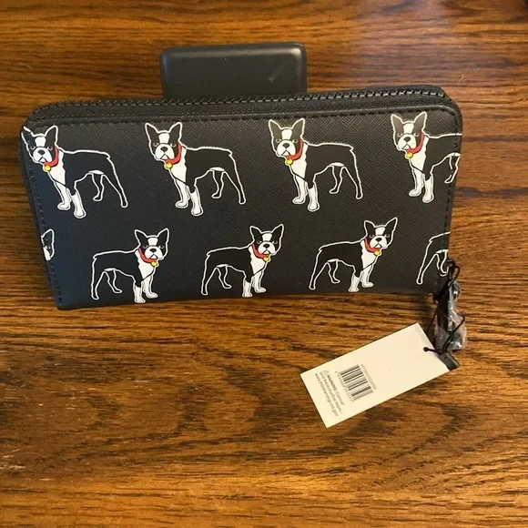 Marc Tetro Boston Terrier Zip Around Wallet - Picture 2 of 4